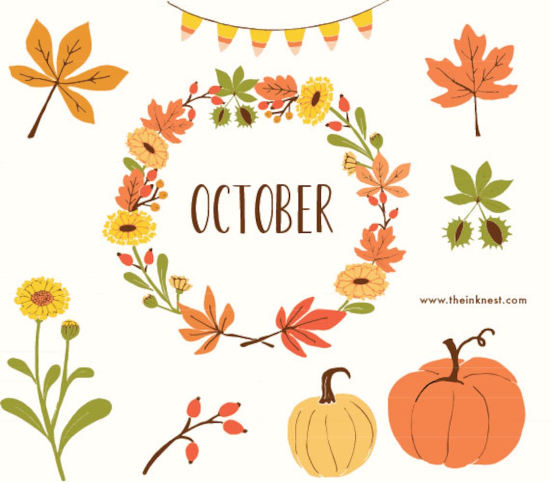 October Cliparty CLIP ART - October - for Commercial and Personal Use - Etsy