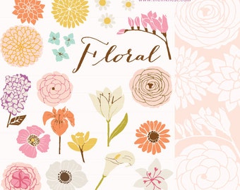 CLIP ART and Photoshop Brushes - Floral - for commercial and personal use