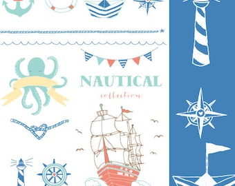 CLIP ART and Photoshop Brushes  - Nautical Collection - for commercial and personal use