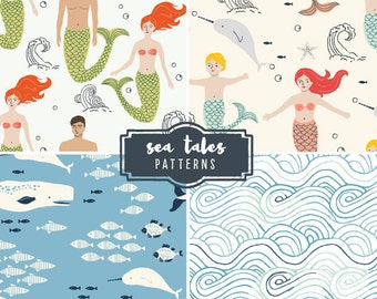 CLIP ART - Sea Tales Patterns - for commercial and personal use