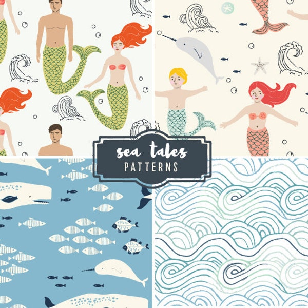 CLIP ART - Sea Tales Patterns - for commercial and personal use