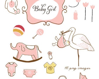 CLIP ART - Baby Girl - for commercial and personal use