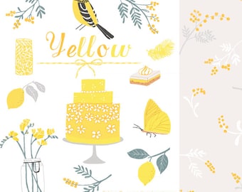 CLIP ART and Patterns - Yellow - for commercial and personal use