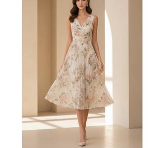 knee length dresses for ladies Caramel Floral Midi Dress - All Dresses main image 1