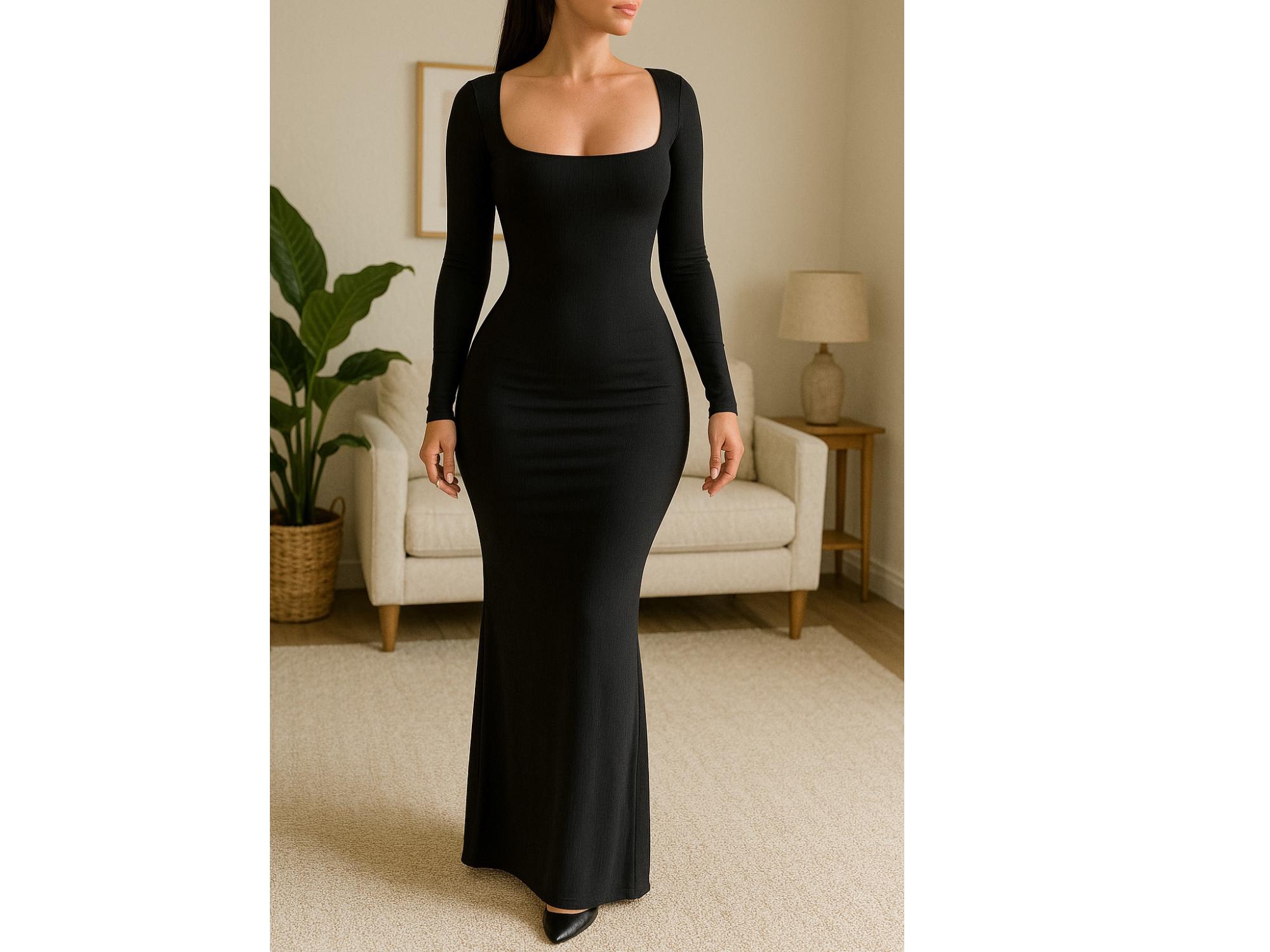 ワンピース Lady like long dress Black 0d6781cc-f28f-47c2-969c-