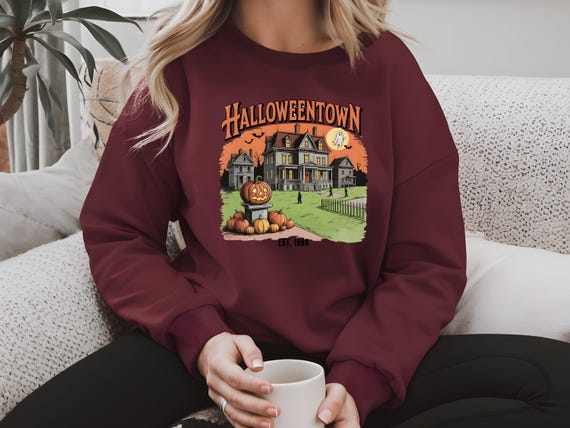 1998 Est. Halloweentown Retro Sweatshirt - Fall/Halloween Style Cozy Halloweentown  Vintage Halloween University Apparel