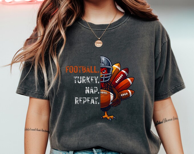 Football Turkey Nap Repeat T-Shirt