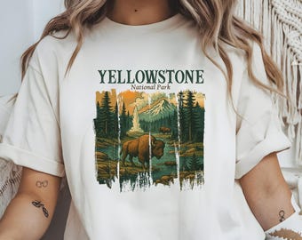 Yellowstone National Park T-Shirt: Comfort Colors Retro Tee