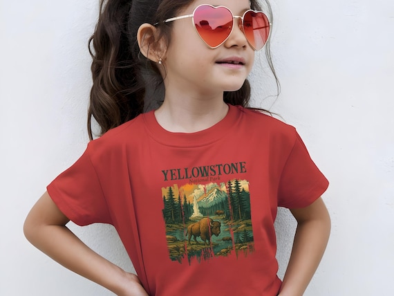 Yellowstone National Park Kids T-Shirt: Nature Adventure Camp Wear
