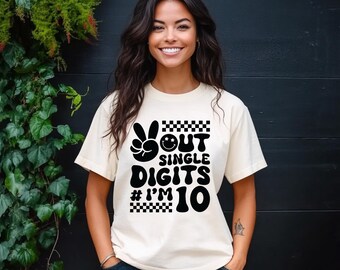 Kids' "Out Single Digits" Birthday Tee: Soft Graphic T-Shirt