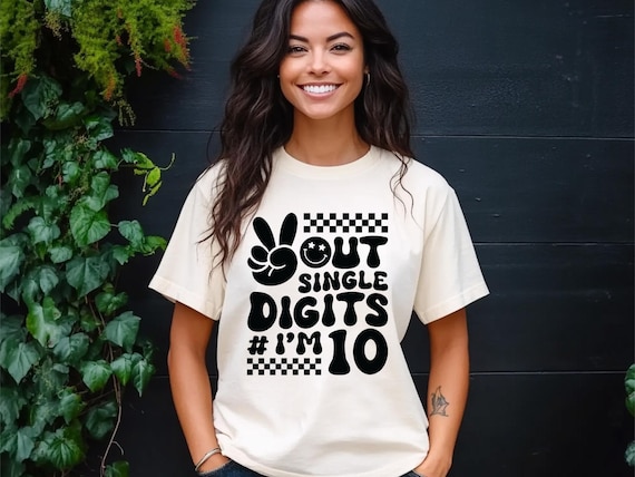 Kids' "Out Single Digits" Birthday Tee: Soft Graphic T-Shirt