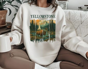Yellowstone Sweatshirt: Retro Comfort Colors Tee for Nature Lovers