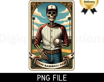 Tarot Card PNG-Baseball Dad Tarot Card Sublimation-Baseball Dad Shirt Design-Skeleton Tarot Cards