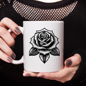 Vintage Rose Vector SVG: Gothic Floral Clipart (Digital Download)