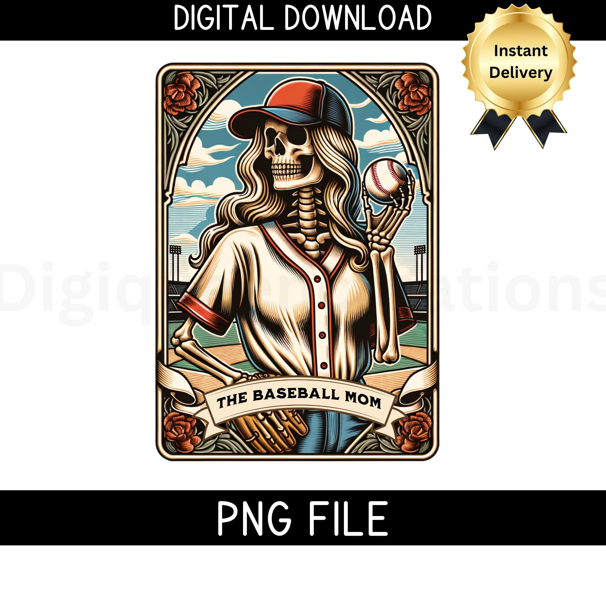 Tarot Card PNG-Baseball Mom Tarot Card Sublimation-Baseball Mom Shirt Design-Skeleton Tarot Cards