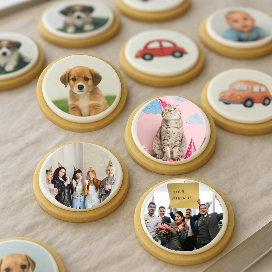 Precut Custom Edible Toppers Party Decor Cookie Frosting Photo Top ...