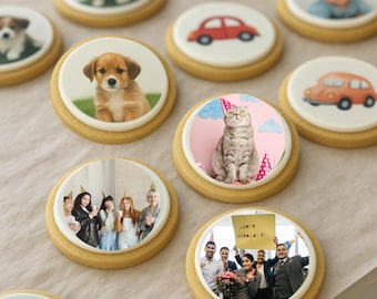 Precut Custom Edible Toppers Party Decor Cookie Frosting Photo Top Graduation Logo Personalized Oreo Cake Wedding Decorations Image Cupcake