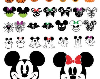 Mickey and Minnie Halloween SVG: Cartoon Design for Crafts (Digital Download)