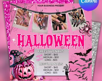 ハロウィン予約チラシ：Canva編集可能テンプレート（デジタルダウンロード）