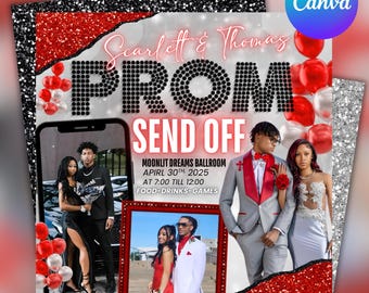 Prom Send Off Flyer: Editable Canva Template (Digital Download)