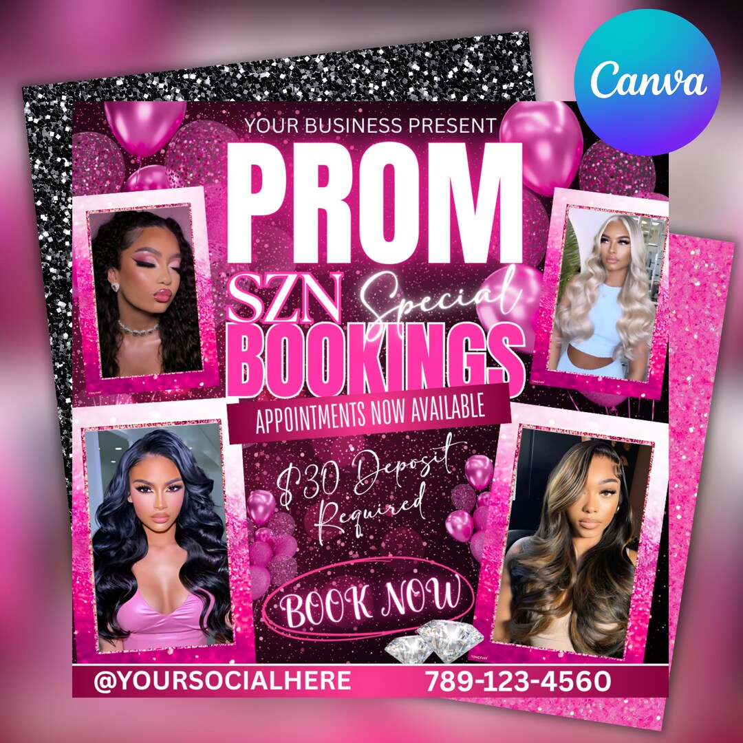 Prom Book Prom Booking Flyer, Prom Special Flyer, Homecoming Flyer, Canva ...