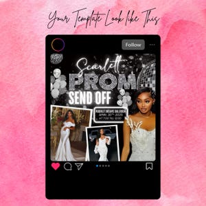 Prom Send Off Flyer, DIY Prom Queen Flyer, Prom Send Off Event, Prom Invitation Flyer, Prom Flyer, Prom Party Invite, Prom, Canva Editable