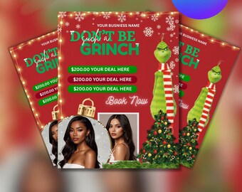 Christmas Booking Flyer, Hair, Lash, Makeup (Canva Editable Template)