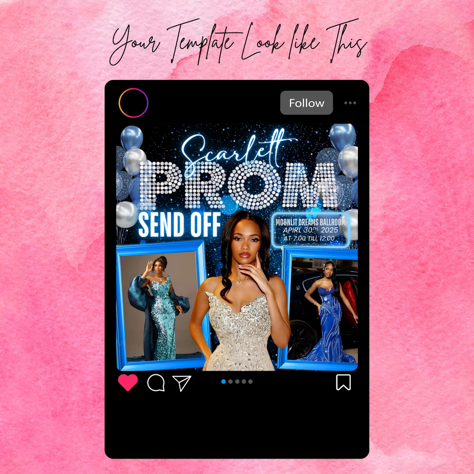Sent Off Design Prom Send off Flyer: Editable Canva Template (digital Download) - Etsy