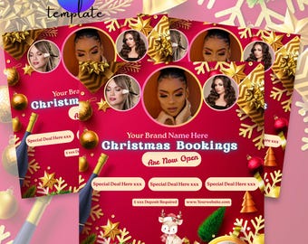 Christmas Booking Flyer, Editable Salon Appointment Template (Digital Download)