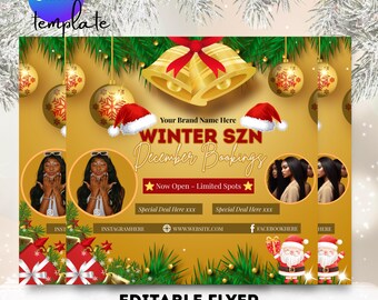 Christmas Booking Flyer, Salon Appointments (Canva Editable)