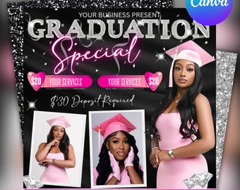 Graduation Party Flyer: Editable Canva Template (Digital Download)