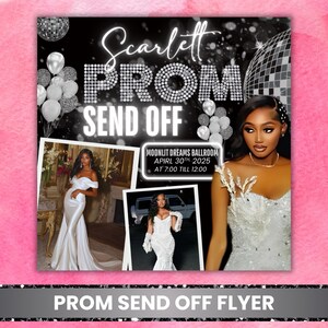 Prom Send Off Flyer, DIY Prom Queen Flyer, Prom Send Off Event, Prom Invitation Flyer, Prom Flyer, Prom Party Invite, Prom, Canva Editable