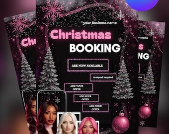 Editable Christmas Booking Flyer, Salon Appointments (Canva Template)