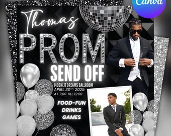 Prom Send Off Flyer: Editable Canva Template (Digital Download)