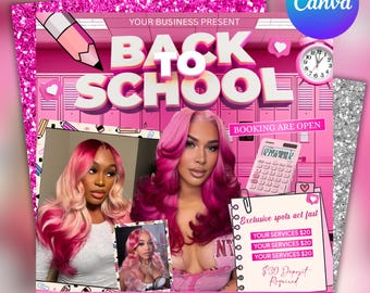 Back to School Beauty Appointments Flyer: DIY Canva Template