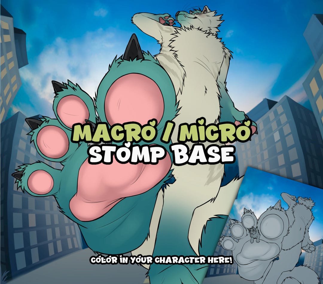 Macro Micro Stomp Base | Feetpaw Foot Paw DIY Fursona Art - Etsy
