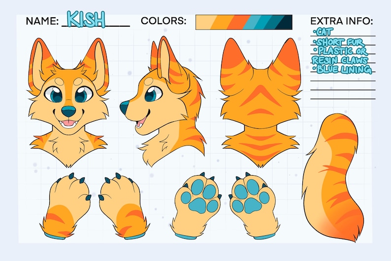 Wolf Fursuit Reference Sheet Base | DIY Furry Coloring Page - Etsy