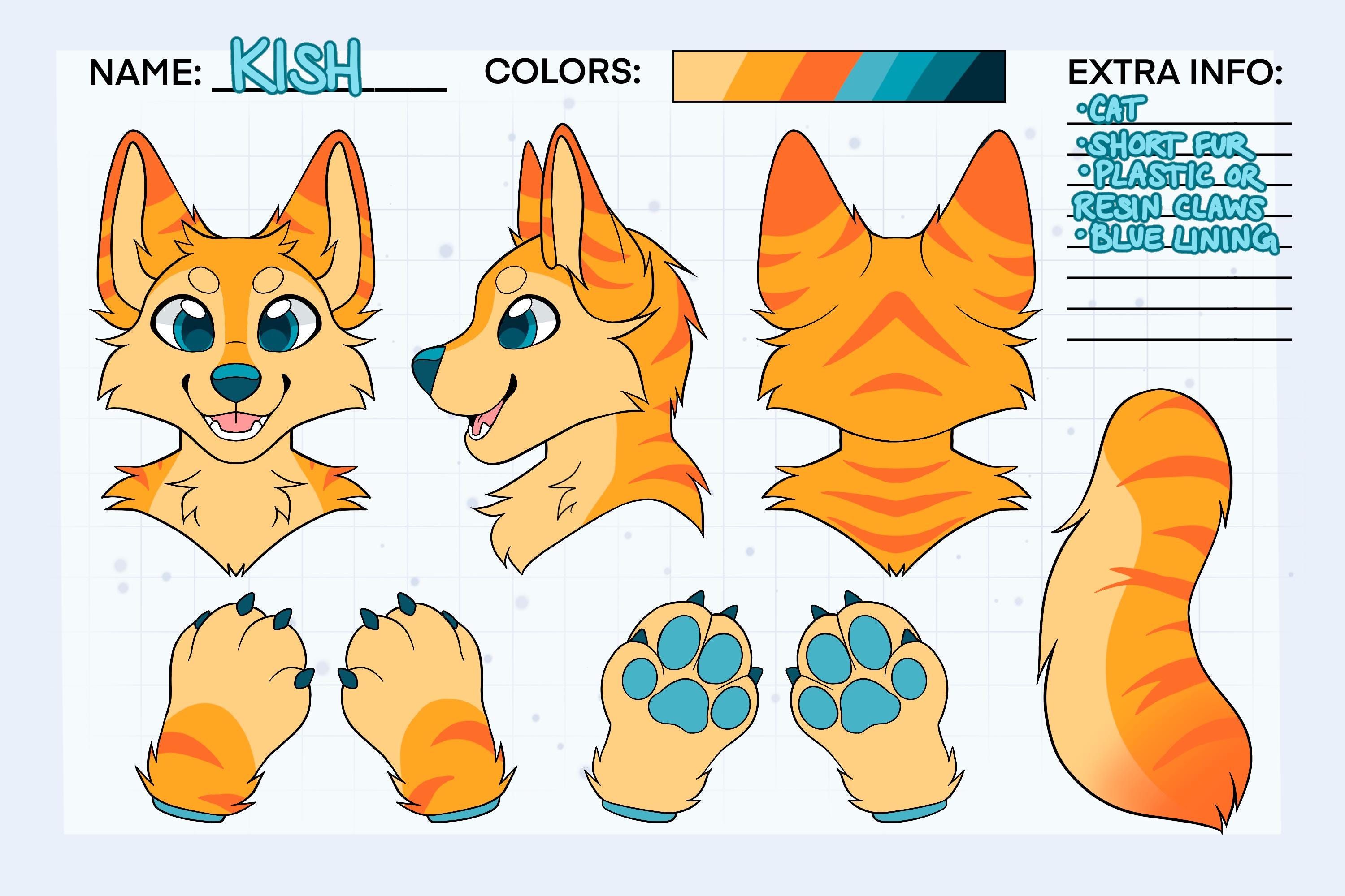 Wolf Fursuit Reference Sheet Base | DIY Furry Coloring Page - Etsy