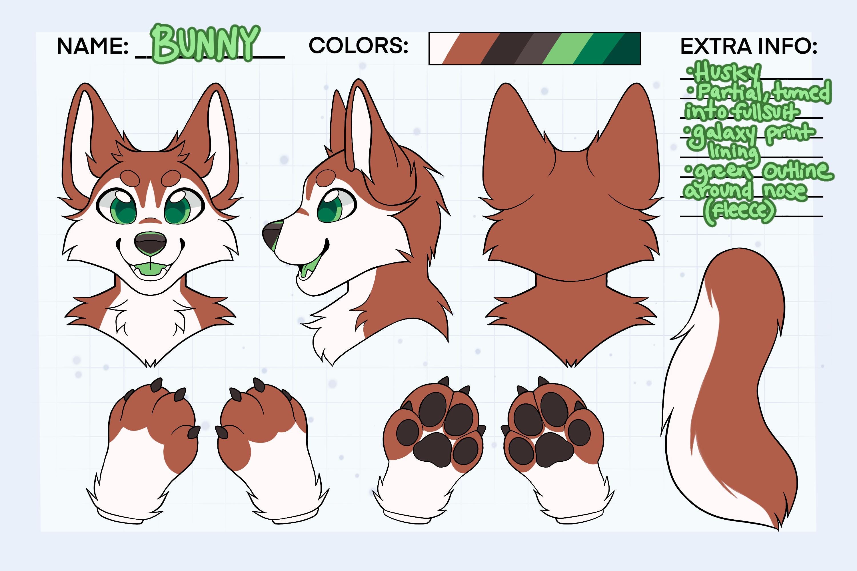 Wolf Fursuit Reference Sheet Base | DIY Furry Coloring Page - Etsy