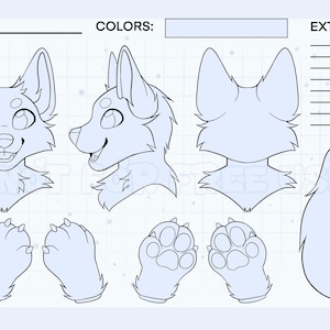 Wolf Fursuit Reference Sheet Base | DIY Furry Coloring Page - Etsy