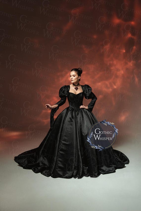 victorian gothic black wedding dresses Demijen Modern Industrial 5 Drawer Dresser, Walnut and Matte Black main image 1
