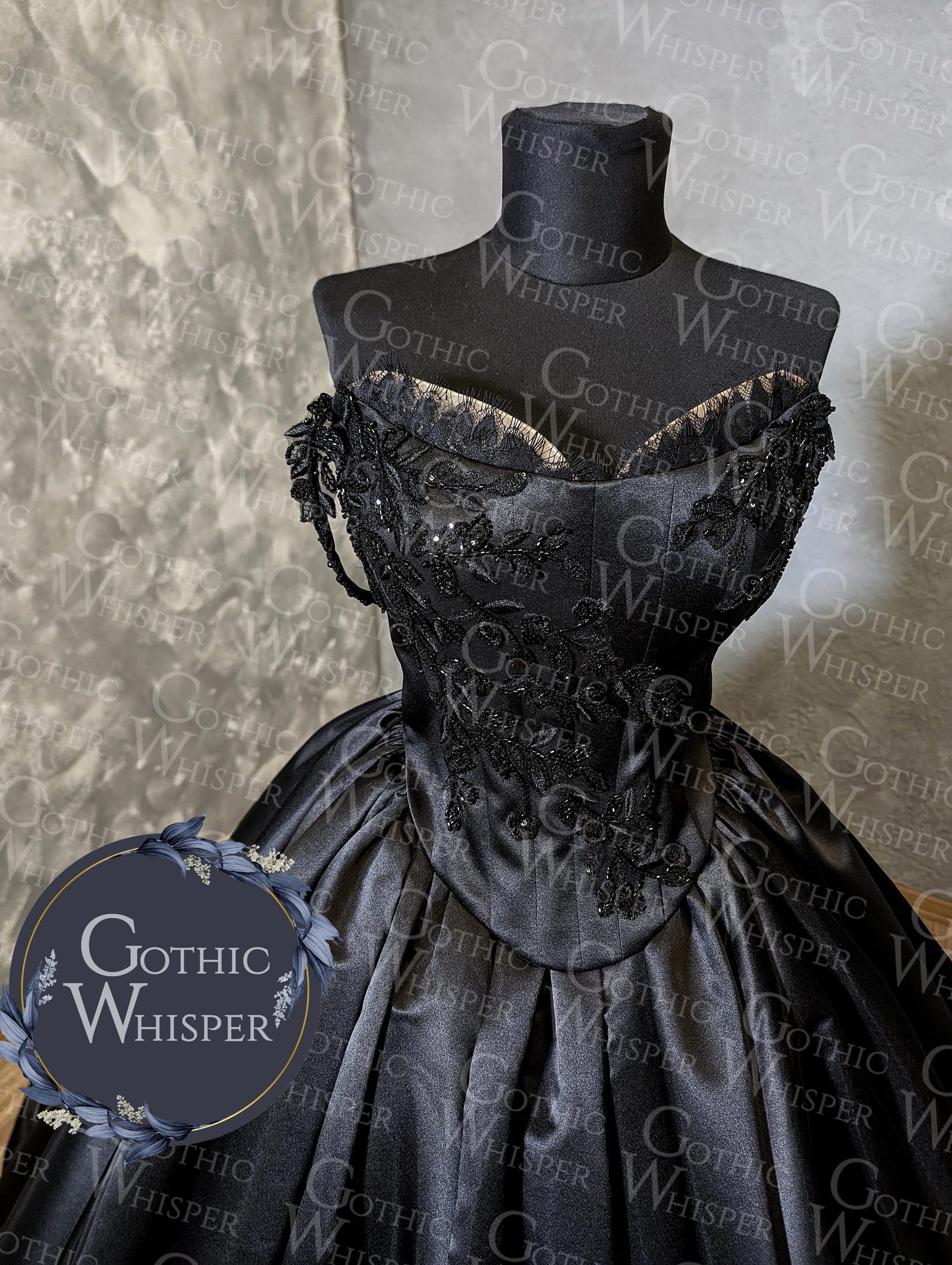 Black Gothic Wedding Dress | Strapless Corset Ball Gown | Dark Fairy ...