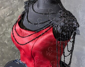 Gothic Black Lace Shoulder Necklace