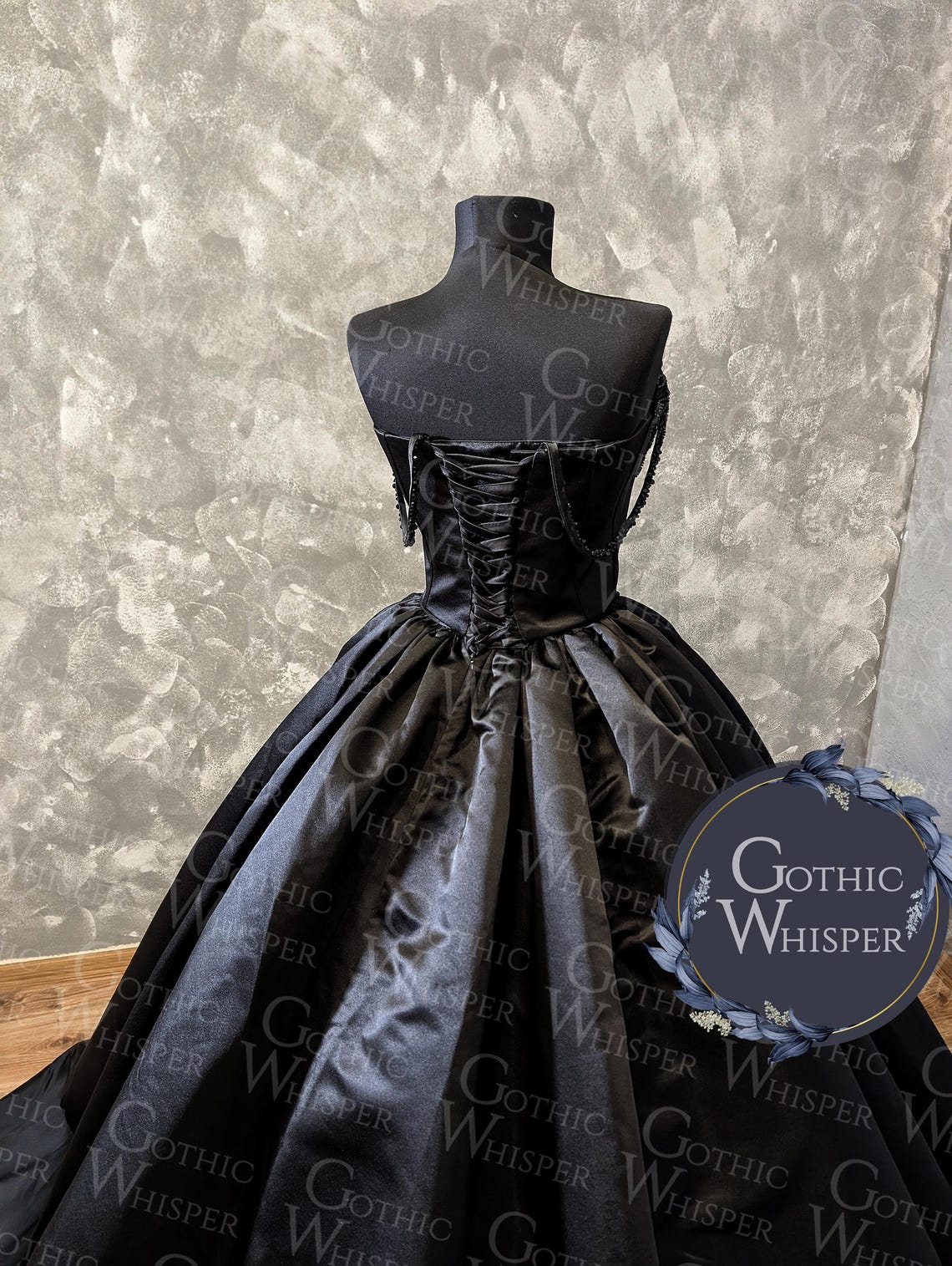 Black Gothic Wedding Dress Strapless Corset Ball Gown Dark Fairy — free download