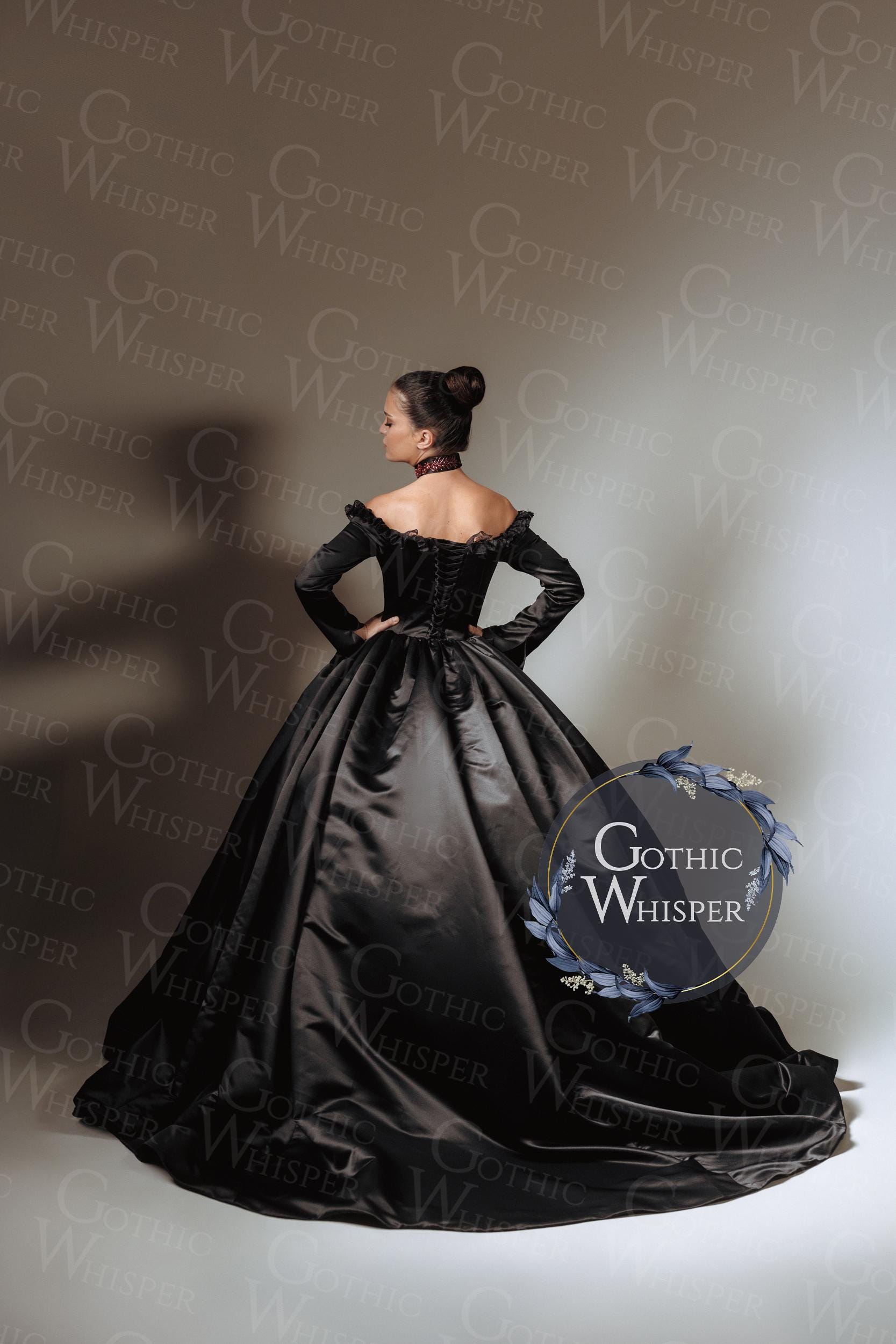 Gothic Black & Red Wedding Dress | Victorian Ball Gown | Dark Bridal Gothic Black & Red Wedding Dress | Victorian Ball Gown | Dark Bridal