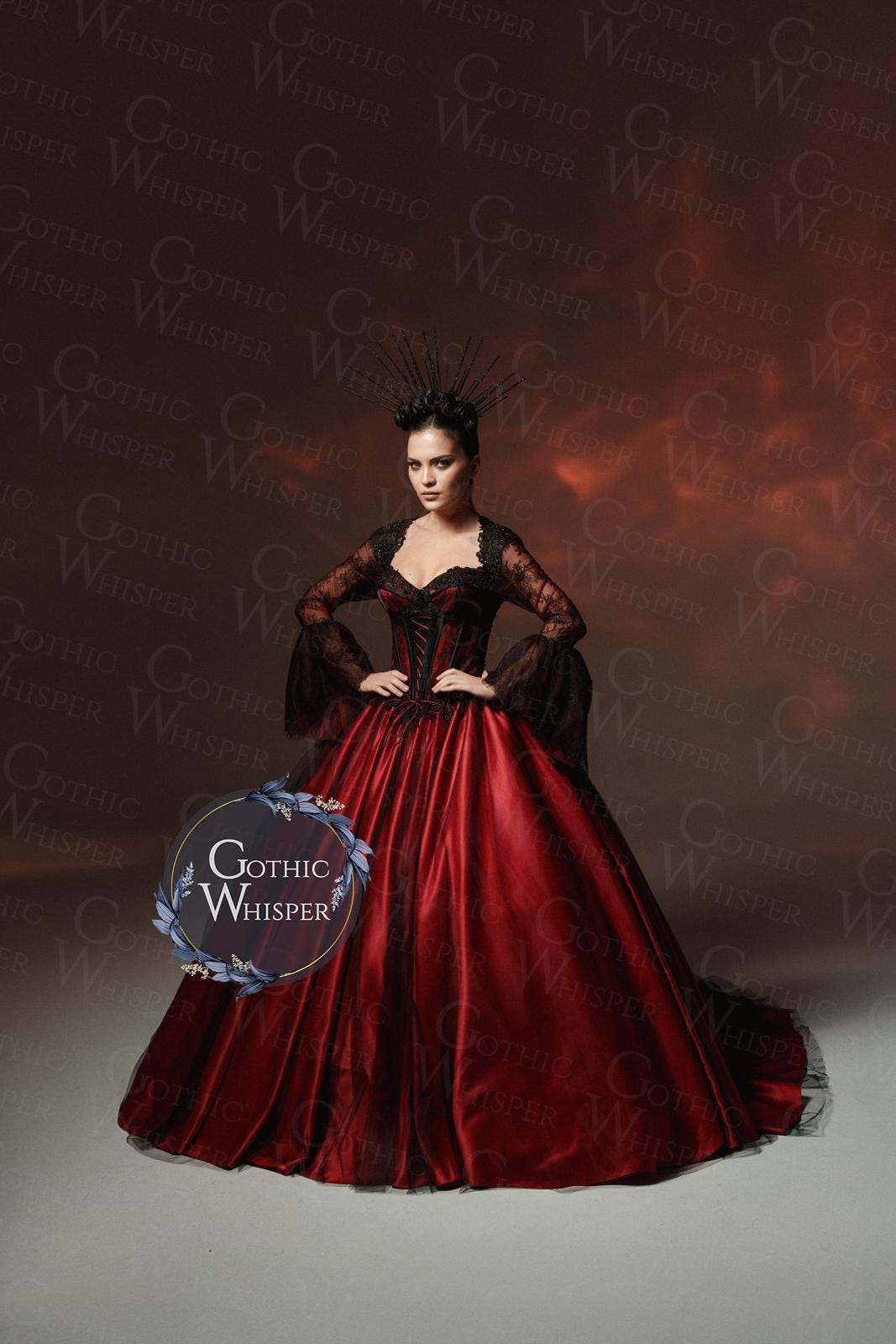 strapless open back dress Blood Clan Feast Dark Gothic Gorgeous Dress Suit – Belchic main image 1