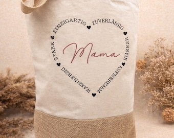 Bolsa para Mamãe - Bolsa de Juta - Presente para o Dia das Mães - Melhor Mãe - Sacola de Compras - Bolsa de Juta para Mamãe - Ideia de Presente para a Mamãe