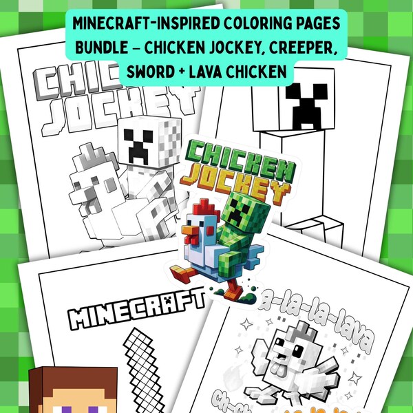 Chicken Jockey Coloring Pages - Etsy UK