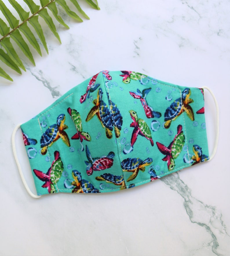 Sea Turtle Face Mask with Filter Pocket Washable Face Mask Etsy