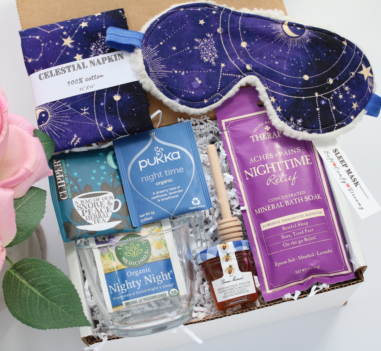 sleep-kit-sleep-gift-basket-friend-gift-set-sleep-help-etsy